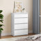 YITAHOME Kommode aus Holz, Kommode Schlafzimmer, zeitgenössischer Hochglanz, 4 Schubladen, Schlafzimmermöbel, Schlafzimmeraufbewahrungseinheit, Schiebeschubladen, 92 x 33 x 60 cm (Weiss)