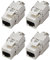 KOSCOM CONNECT 4x Keystone Modul CAT7 | STP RJ45 Einbaubuchse für Netzwerk-Leerdose & Patchpanel | vollgeschirmt I bis zu 10 Gbit/s & 500 MHz | werkzeugfreie Snap-In Montage | AWG 22-25