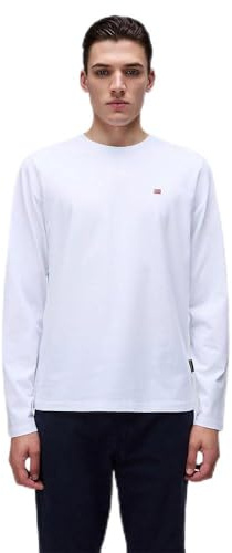 T-SHIRT Uomo NAPAPIJRI SALIS LS - NP0A4HN7 0021 BRIGHT WHITE