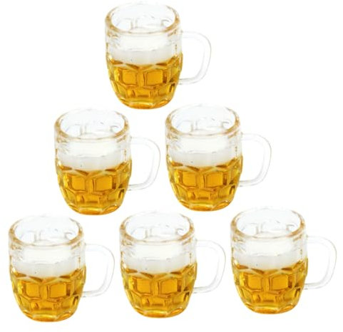 MOLUCKFU Puppenhausmodell Miniatur-bierkrüge Aus Kunstharz Dekorative Requisiten Für Mini Häuser Winzige Biergläser Für Sammler