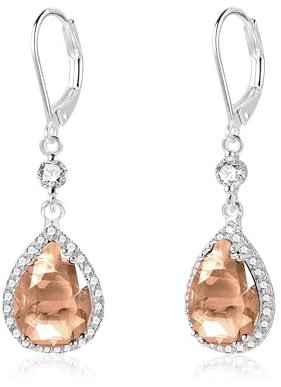 ALEXCRAFT Wassertropfen Ohrringe Silber 925 Hängend mit Rose Zirkonia Dangle Earrings for Women für Frauen Freundin Mama