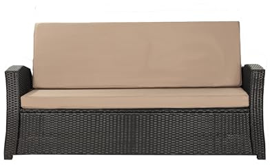 Setgarden® Bankauflage Polyrattan Gartenbank Sitzauflage, Bequeme Sitzauflagen für Gartenbänke – perfekte Auflagen für Ihr Gartensofa oder Ihre Hollywoodschaukel (Beige, 160x60x50 cm)