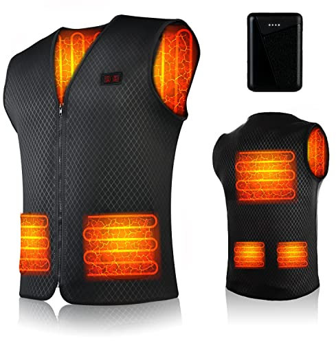 SKKAEO Gilet Chauffant Homme Femmes - Veste Chauffante, 10000mAh Batterie Gilet Chauffant Homme Électrique pour Sport D'hiver
