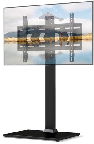 COSTWAY TV Floor Stand for 32-70 Inch TVs up to 50kg, Height Adjustable Floor Standing TV Stand with AV Shelf & Cable Management, Max VESA 600x400mm