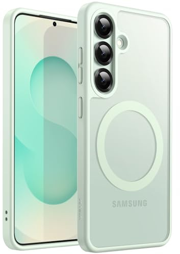 JETech Magnetische Hülle für Samsung Galaxy S25, Mint | Kompatibel mit MagSafe, Matte Transluzent Rückseite, Stoßschutz