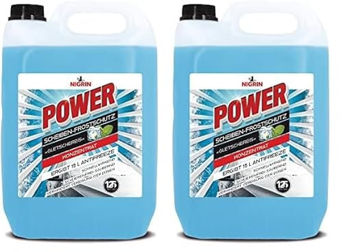 NIGRIN Scheiben-Frostschutz Power Konzentrat -52°, schnellwirkend, schlierenfrei und verhindert erneutes Einfrieren, blau, 5 Liter, 1 stück (2er Pack)