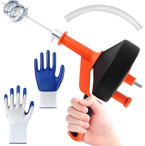 Spirale per la pulizia dei tubi [7,5 m] con trapano, guanti e spazzola per la pulizia, spirale per la pulizia dei tubi, adatto per cucina, lavello, doccia, vasca da bagno