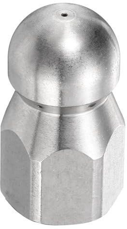 sourcing map Buses d'égout pour nettoyeur haute pression - Orifice NPT de 6,35 mm - 5000 PSI - En acier inoxydable - Bouton rotatif - Bec fixe - Tuyau d'eau de nettoyage pour tuyau de nettoyage des