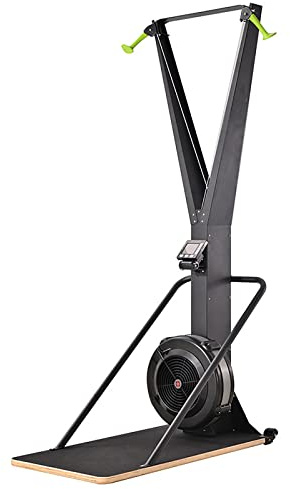 Ski Simulator Maschine - Ski Crosstrainer mit Display Monitor für Kraft und Cardio Übung - Home Gym Equipment für Beine