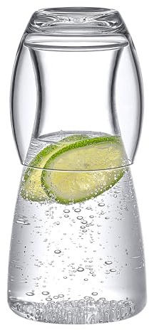 Amazing Abby Vespera - Acrylic Bedside Carafe Set, Plastic Water Carafe with Dual-Use Tumbler/Lid, Easy-Access for The Night, Shatter-Proof, BPA-Free, Great for Bedroom, Bathroom, Kitchen, and More