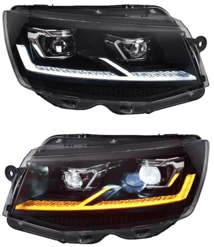 CR-Lights Voll LED Scheinwerfer Set Schwarz für VW T6 2015–2019 Transporter & Multivan mit LED Tagfahrlicht