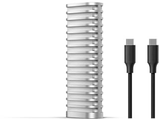 TERRAMASTER D1 SSD M.2 NVMe Caja USB-C 10 Gbps (sin Discos) | Resistente a aplastamiento 1,2 t, IP67, carcasa de aluminio, estuche de transporte incluido