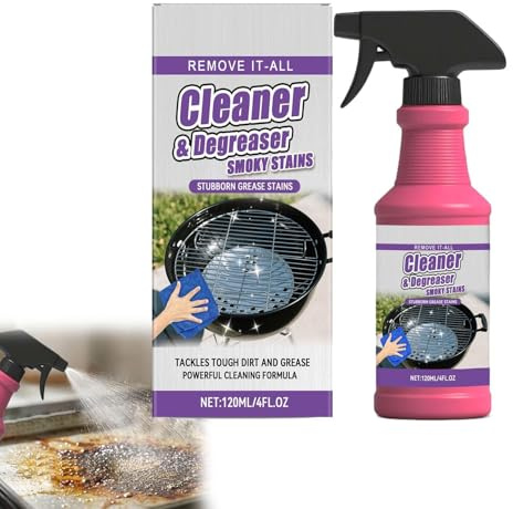 BBQ Degreaser Heavy Duty, Bbq Grill Cleaner, All Purpose Heavy Oil Cleaning Agent, Fast Working, Easy to Use, for Barbecue Grills Smoky Stains Stubborn Grease (1pc)