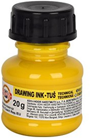 Koh-I-Noor 141700202LP4 technische Zeichentusche 20g, gelb