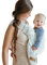 Shabany® - Ring Sling Tragetuch - 100% Bio Baumwolle - Babybauchtrage für Neugeborene Kleinkinder bis 15 KG - inkl. Baby Wrap Carrier Anleitung - weiß (sleeps)