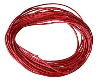 4 Mètres de Fil Cordon Coton Cire Rouge diamètre 1 mm - Creation Perles