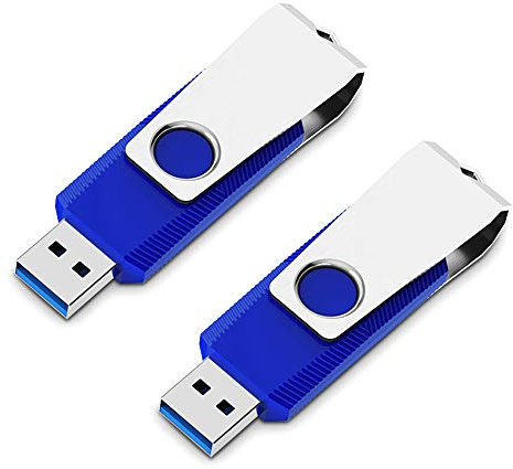 Aiibe Clé USB 3.0 cryptée avec Empreintes digitales 64 Go 128 Go Blue - 64GB x 2
