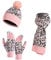YOUNGSOUL Damen Mütze Schal Handschuhe Set, Warme Winterset Touchscreen Handschuhe Strickmütze mit Leopardenmuster Rosa