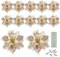 TOYANDONA 12 Stück Weihnachten Weihnachtsstern Blumen Künstliche Glitter Weihnachten Baum Ornamente für Weihnachten Hochzeit Dekorationen mit Stielen Und Clips