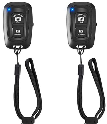 Lot de 2 télécommandes à distance pour téléphone portable, photos et vidéos, déclencheur à distance sans fil compatible avec iPhone/téléphone Android/iPad/tablettes avec dragonne réglable