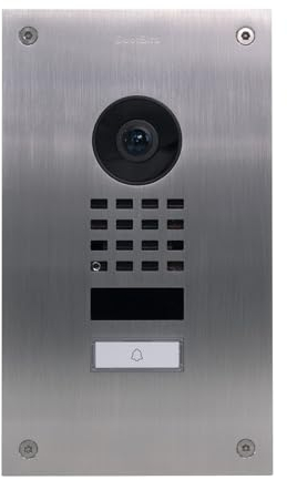 DoorBird D1101UV IP Video Türstation | Upgrade für DoorBird D201/D202 Video-Türsprechanlagen mit 1 Ruftaste, Bluetooth, HD-Video, Bewegungssensor, in Edelstahl V2A
