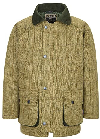 Walker and Hawkes - Noah - Chaqueta Infantil de Tweed - Abrigo Inspirado en la equitación y la Caza - Salvia Claro - UK 30-9-10 años