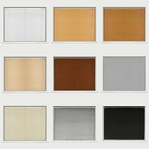 Wood Grain Effect PVC Venetian Blind Dark Oak 90cm Width x 150cm Drop