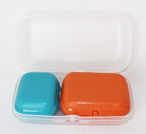 TUPPERWARE Lunchbox Twin Set Maxi Transparent + Gr.2 Ziegelrot + Gr.1 Türkis Uni