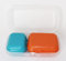 TUPPERWARE Lunchbox Twin Set Maxi Transparent + Gr.2 Ziegelrot + Gr.1 Türkis Uni
