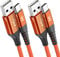 USB Type C Cable 3.1A Fast Charging [2Pack,6.6ft+6.6ft],Sweguard USB-A to USB-C Charger Nylon Braided Cord for Samsung Galaxy S21 S20 S10 S9 S8 Plus,Note 20 10 9 8 7,A71 A51 A32,LG,Moto,PS5-Orange