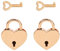 VerRich Lot de 2 mini cadenas dorés en forme de cœur avec clé pour agenda, livre, mariage, sacs à main, boîte à bijoux