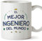 MUGFFINS Tazas para INGENIERO hombre - En Español - Mejor del Mundo - 11 oz / 330 ml - Regalo original y divertido
