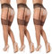 BANANALU gemusterte Ouvert Strumpfhose mit offenem Schritt 20 Den Intimo Noir 20 Daino/Nero- 3er Set M