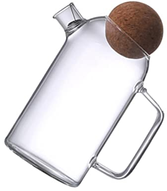 Cabilock 1 Pc Tetera Jarra De Jarra Caliente Jarra De Agua Garrafas De Naranja Hervidor De Agua De La Estufa Jarra De Bebida con Pico Vidrio Jugo De Granos De Café Corcho Botella De Bebida