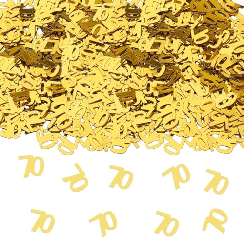 GoldRock Konfetti 70. Geburtstag Deko Gold - 500 Stk Tischdeko für Mann und Frau, Streudeko, Konfettikanone zum Jubiläum