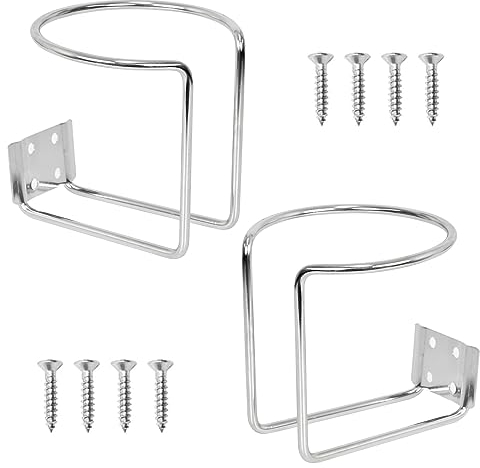 2 Pièces Porte-gobelet de Voiture, Universel Porte-gobelet en Acier Inoxydable en Forme d'anneau, Porte-gobelet de Boisson Porte-gobelet de Voiture avec Vis pour Bateau Marin Yacht Truck Voiture