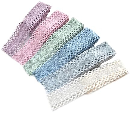 6 Rollen Spitzenband in verschiedenen Farben, 4,5 cm breit, Spitzenrand zum Nähen, Basteln, Kleidung, Nähen, Geschenkverpackungen, Party-Dekoration