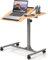 RELAX4LIFE Table de Lit pour Ordinateur Hauteur Réglable 64x45x64-95CM avec 4 roulettes Tablette Inclinable (Naturel)