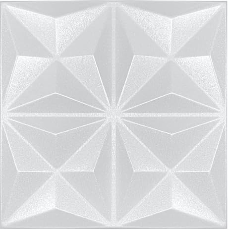 3D Paneele Polystyrol XPS Styropor – Moderne Wandverkleidung & Deckenpaneele – Wandpaneelen Leicht Flexibel - 50x50cm / ‎‎4m² - 16 Stück (Weiß 01)