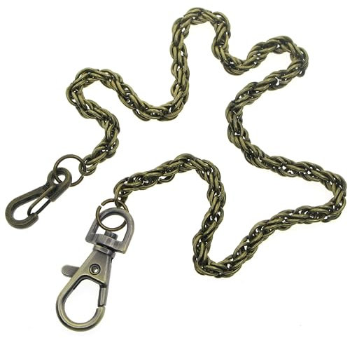 watchvshop Taschenuhrketten Albert Kette Bronze Seilkette mit Drehgelenk Karabinerverschluss FC77, Bronze, Art Deco