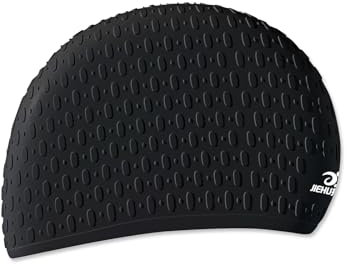 OLYSPM Gorro Piscina,Gorro Natacion,Gorro de Natación Impermeable con Textura Antideslizante,Gorro de Piscina Alargado para Adulto con Pelo Largo y Corto