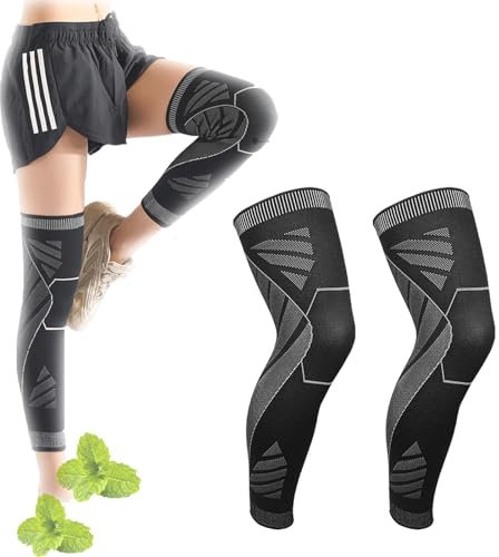 Compression de Jambe complète Flytex, Manchon de Compression de Jambe complète Flytex, Manchons de Compression Flytex pour Genoux et Jambes (1 Pairs,M)