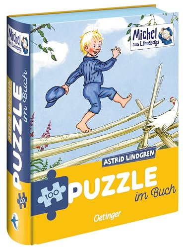 Michel aus Lönneberga. Puzzle im Buch: 100 Teile, Puzzle ab 6 Jahren in dekorativer Buch-Verpackung, Yellow