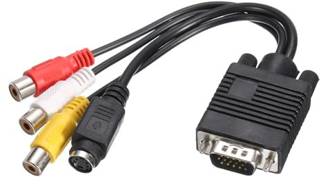 QUARKZMAN VGA a RCA Cavo 3RCA + S-Video Adattatore VGA Cavo per TV PC Computer
