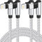 USB C to Lightning Cable, 2Pack Apple MFi Certified iPhone Fast Charging Cords Type C Lightning Cable 90 Degree iPhone Cable Nylon for iPhone 14 13 12 11 Pro Max X XS XR 8 7 6s Plus SE (3FT, Sliver)