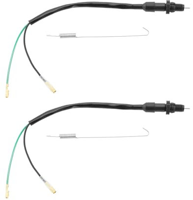 YINETTECH 2 Stück Motorrad Bremslichtschalter mit Feder Universal Kit hinten, Schwarz, Drucktaste, Ring, AUF-AUF-AN