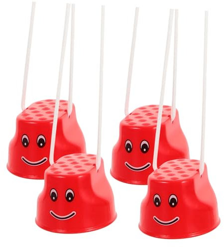 Hohopeti 2 Paires Échasses Jouets Jouet D'entraînement Sensoriel Accessoires De Jeu Jouet De Maternelle Jouet D'extérieur pour Enfants Jouet De Saut Jouet pour Enfants Plastique Rouge