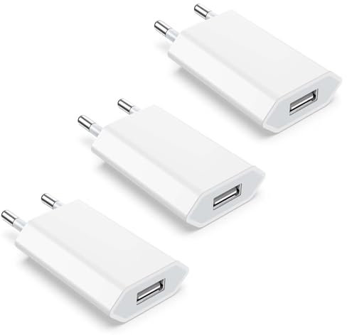 3-Pack USB Ladegerät iPhone Netzteil für Apple iPhone 14/13/12/11/XR/XS/X/8/7/6/5/SE, Apple Ladegerät iPhone Stecker Adapter Steckdose 5V/1A iPhone Ladestecker USB Netzstecker USB Charger Ladeadapter