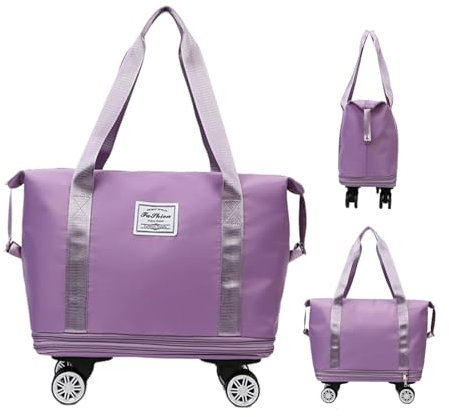 Genérico Bolsa De Viaje con Ruedas - Bolsa De Viaje Plegable Ampliable | Bolsa De Viaje Plegable Expandible con Ruedas Y Asa | Bolsa De Viaje Impermeable con Ruedas | para Mujeres Y Hombres