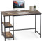 T-THREE.120cm computer home office desk, study table, writing workstation, gaming station with black metal frame and storage shelf, ideal for compact spaces, bedrooms, and student areas.
